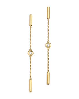 Roberto Coin Roberto Coin 18K Yellow Gold Diamonds by the Inch Diamond Bezel & Polished Bar Linear Drop Earrings, 0.22 tcw