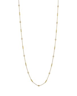 Roberto Coin Roberto Coin 18K Yellow Gold Diamonds by the Inch Yellow Diamond Bezel & Polished Bar Collar Necklace, 0.83 tcw