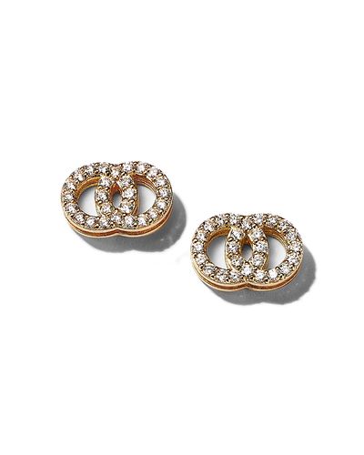 Roberto Coin Roberto Coin 18K Yellow Gold Double O Diamond Stud Earrings