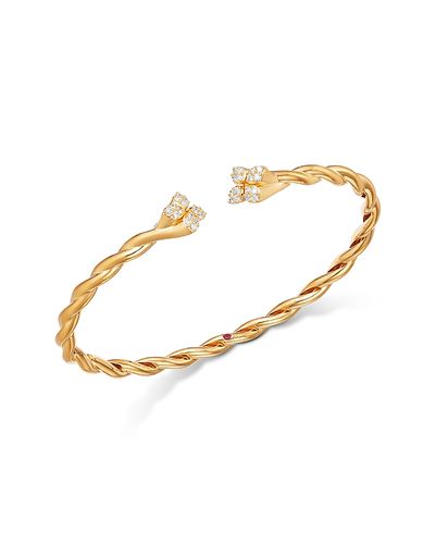 Roberto Coin Roberto Coin 18K Yellow Gold Love in Verona Diamond Twist Cuff Bangle Bracelet, 0.28 tcw