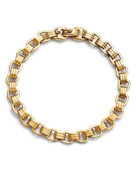 Roberto Coin Roberto Coin 18K Yellow Gold Men's Ridged Link Chain Bracelet