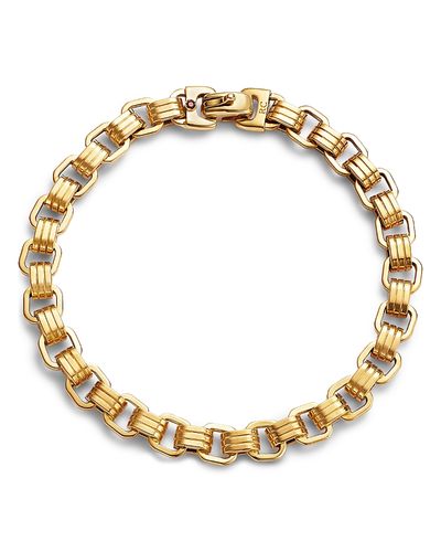 Roberto Coin Roberto Coin 18K Yellow Gold Men's Ridged Link Chain Bracelet