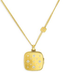 Roberto Coin Roberto Coin 18K Yellow Gold Venetian Princess Diamond Locket Pendant Necklace, 0.35 ct. tw.