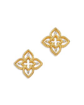 Roberto Coin Roberto Coin 18K Yellow Gold Venetian Princess Diamond Outline Stud Earrings, 0.05 tcw