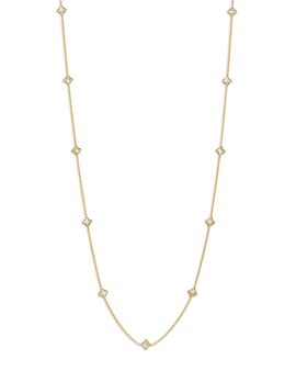 Roberto Coin Roberto Coin 18K Yellow Gold Venetian Princess Mother of Pearl Flower Long Statement Necklace, 36