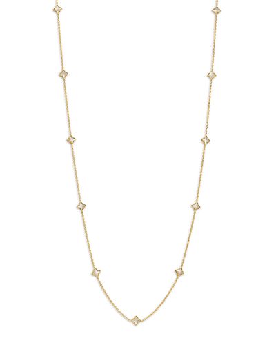 Roberto Coin Roberto Coin 18K Yellow Gold Venetian Princess Mother of Pearl Flower Long Statement Necklace, 36