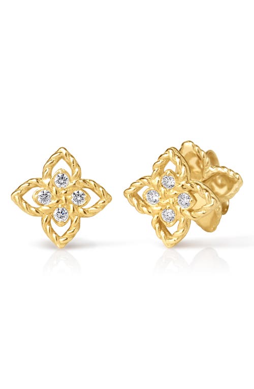 Roberto Coin Roberto Coin Princess Flower Mini Diamond Stud Earrings