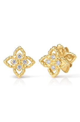 Roberto Coin Roberto Coin Princess Flower Mini Diamond Stud Earrings