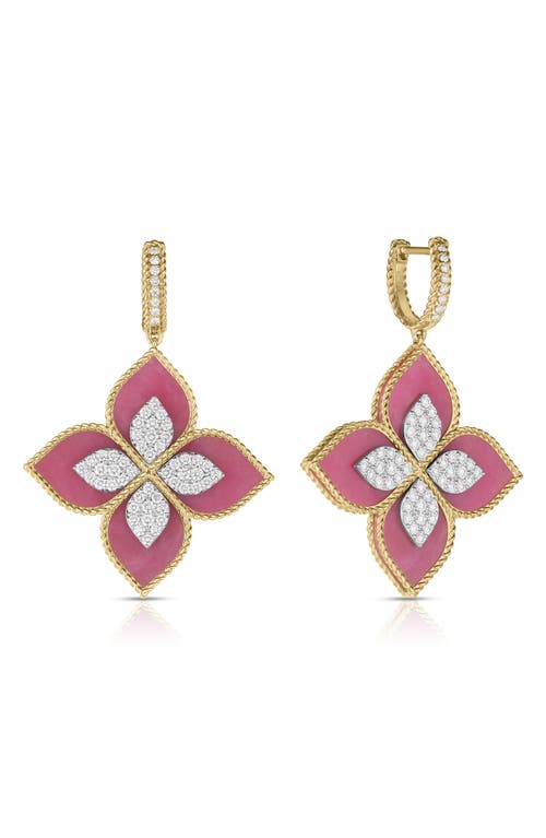 Roberto Coin Roberto Coin Venetian Princess Diamond & Rhodonite Drop Earrings