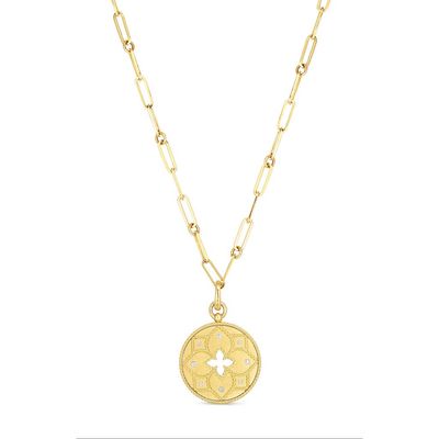 Roberto Coin Roberto Coin Venetian Princess Diamond Medallion Necklace