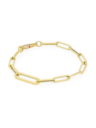 Roberto Coin Women's 18K Yellow Gold Oval Paper Clip Chain Bracelet/7"