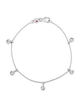 Roberto Coin Women's Diamond By The Inch 18K White Gold & 0.23 TCW Diamond Dangle Bracelet