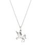 Roberto Coin Women's Tiny Treasures 18K White Gold & 0.01 TCW Diamond Unicorn Pendant Necklace - 1