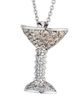 Roberto Coin Women's Tiny Treasures 18K White Gold & 0.11 TCW Diamond Espresso Martini Pendant Necklace - 4