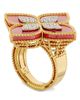 Roberto Coin Women's Venetian Princess 18K Yellow Gold, Rhodonite & 0.65 TCW Diamond Flower Ring - 3