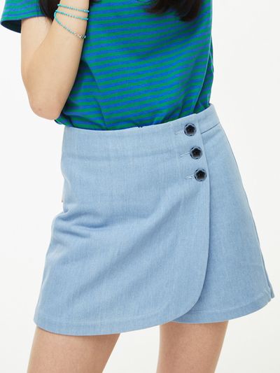 ROCCI ROCCI Rose Denim Skirt Pants (Light Blue)
