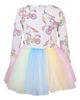 Rock Your Kid Rock Your Kid Kids' Unicorn Circus Print Long Sleeve Tulle Party Dress - 3