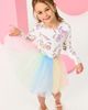 Rock Your Kid Rock Your Kid Kids' Unicorn Circus Print Long Sleeve Tulle Party Dress - 5