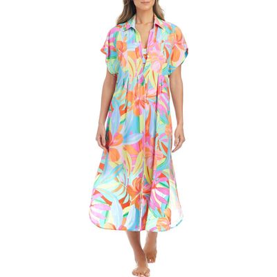 Rod Beattie Rod Beattie Pleated Dolman Sleeve Cover-Up Shirtdress