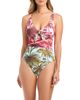 Rod Beattie Rod Beattie Print Tie Front One-Piece Swimsuit - 1