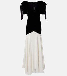 Rodarte - - Floral-Appliqud Silk Maxi Dress - Black - US 8 - Moda Operandi
