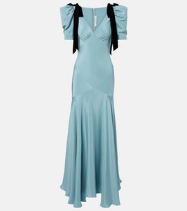 Rodarte Rodarte Bow-detail silk satin maxi dress