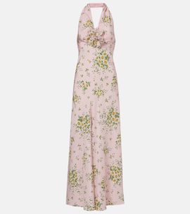 Rodarte Rodarte Floral-appliquÃ© floral silk crÃªpe gown
