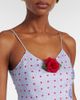 Rodarte Rodarte Floral-appliqué printed silk slip dress - 4