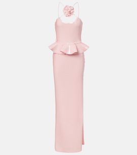 Rodarte Rodarte Floral-appliquÃ© sequined peplum gown