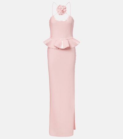 Rodarte Rodarte Floral-appliquÃ© sequined peplum gown