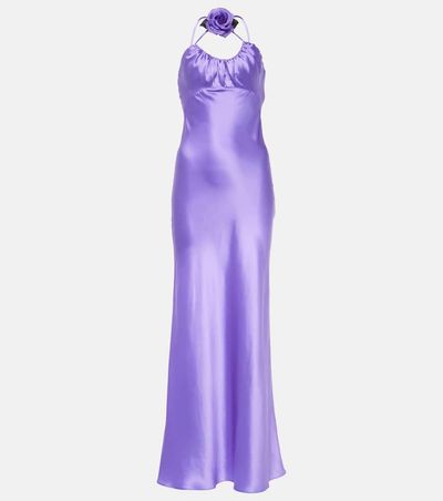 Rodarte Rodarte Floral-appliquÃ© silk charmeuse gown
