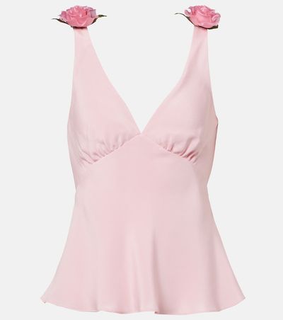 Rodarte Rodarte Floral-appliquÃ© silk crÃªpe top