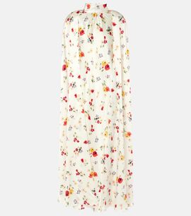 Rodarte Rodarte Floral caped silk maxi dress