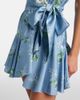 Rodarte Rodarte Floral lace-trimmed silk twill minidress - 4