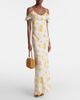Rodarte Rodarte Floral ruffled silk moirÃ© slip dress - 2