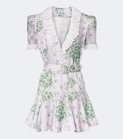 Rodarte Rodarte Floral silk twill minidress