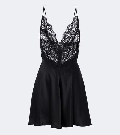 Rodarte Rodarte Lace and silk satin minidress