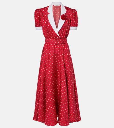 Rodarte Rodarte Printed silk twill midi dress