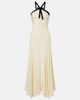 Rodarte Rodarte Velvet-trimmed silk crÃªpe maxi dress - 1