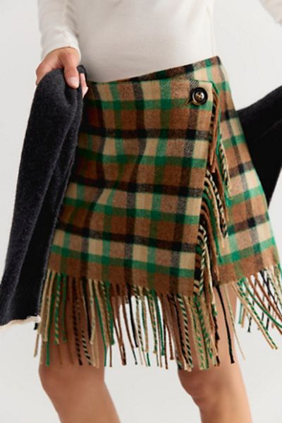 Rodebjer Rodebjer Aera Check Fringe Skirt