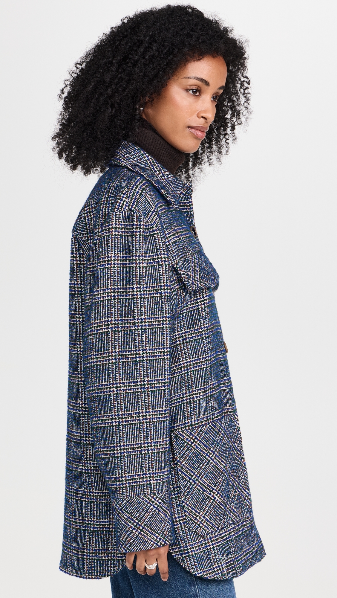 Rodebjer - Avril Boucle Check Jacket Utility Blue L