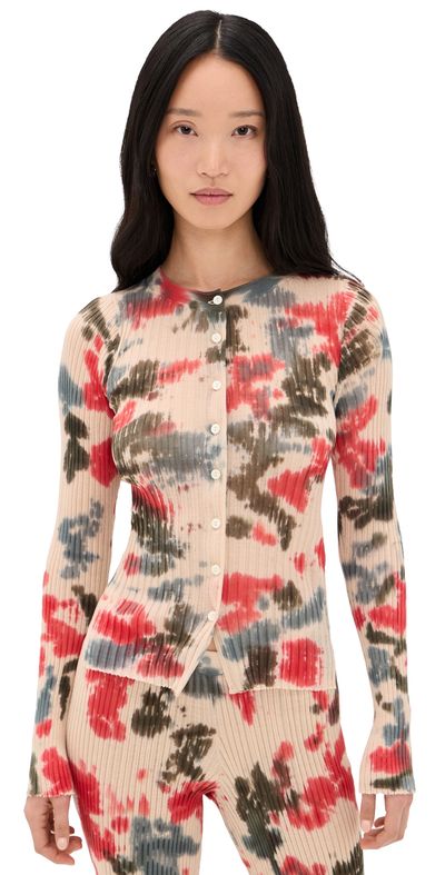 Rodebjer Rodebjer Cardi Tie Dye Top Red Multi