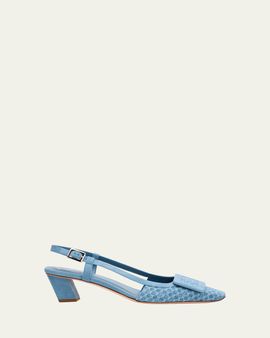 Roger Vivier 45mm Belle Vivier Denim Slingback Pumps