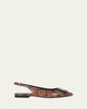Roger Vivier Gommettine Croc-Embossed Leather Slingback Ballerina Flats - 1