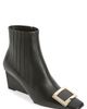 Roger Vivier Roger Vivier Belle Vivier Leather Wedge Bootie - 1