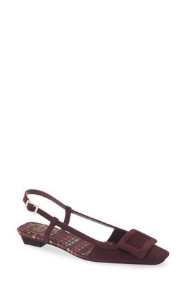 Roger Vivier Roger Vivier Belle Vivier Suede Slingback Flat