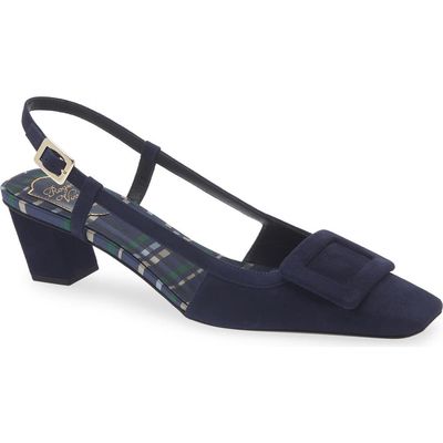Roger Vivier Roger Vivier Belle Vivier Suede Slingback Pump