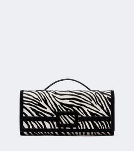 Roger Vivier Roger Vivier Belle Vivier zebra-print calf hair clutch