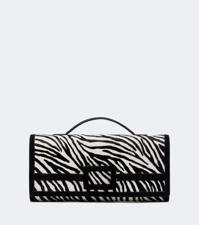 Roger Vivier Roger Vivier Belle Vivier zebra-print calf hair clutch