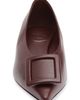 Roger Vivier Roger Vivier Covered Buckle Pointed Toe Leather Flat - 4